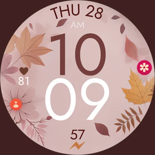 Fall Autumn digital watch face