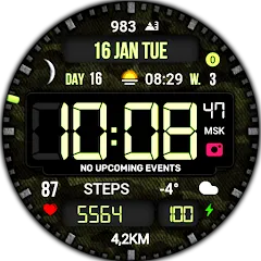 Digital Mod Black watchface