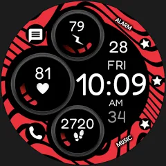 Digital Red watch face