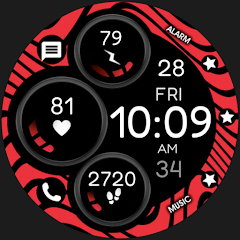 Digital Red watch face